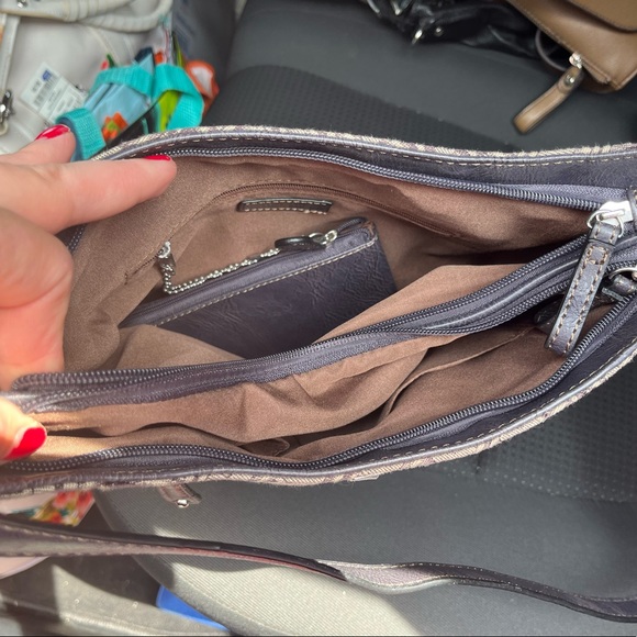 NWT Jaclyn Smith Brown Patterned Handbag with in purse wallet and umbrella - Picture 2 of 5